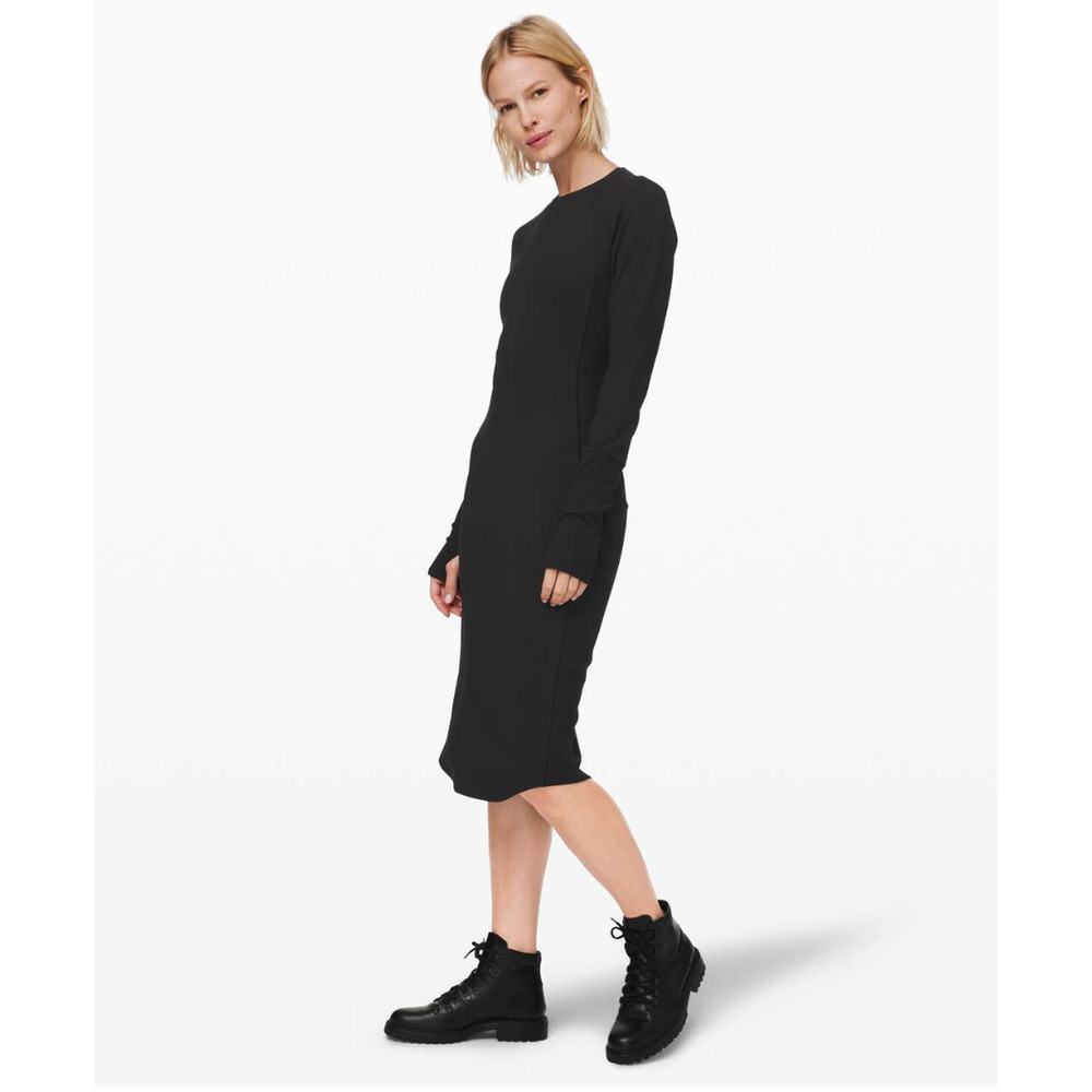 Lululemon Long Sleeve Slim Dress Black XS MINT